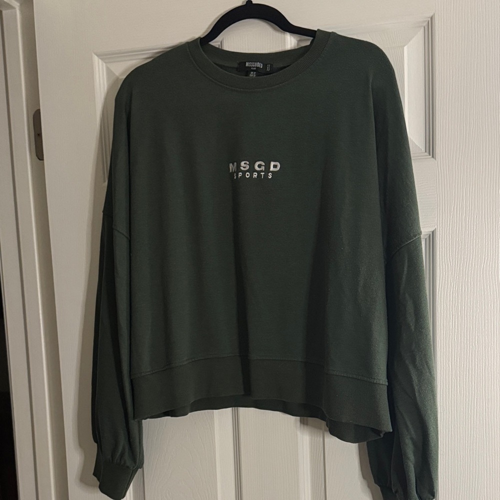 Missguided Black Sweatshirt with Pink MSGD Sports Logo